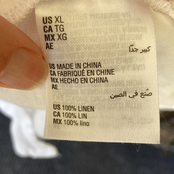 White Button-Up Linen Shirt INC International Concepts XL no flaws - Picture 5 of 7